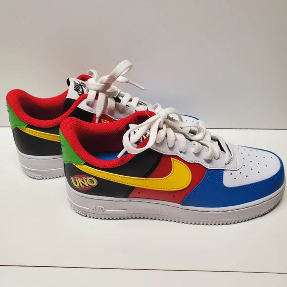 Nike Air Force1 '07 QS Shoes "UNO" White Black Red Blue Yellow - Picture 5 of 7